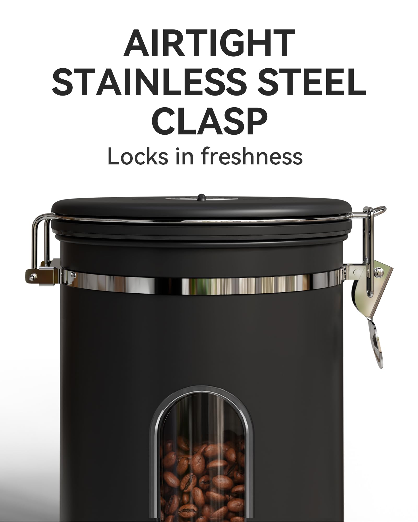 Veken Coffee Canister | 38oz | Black - aborderproducts
