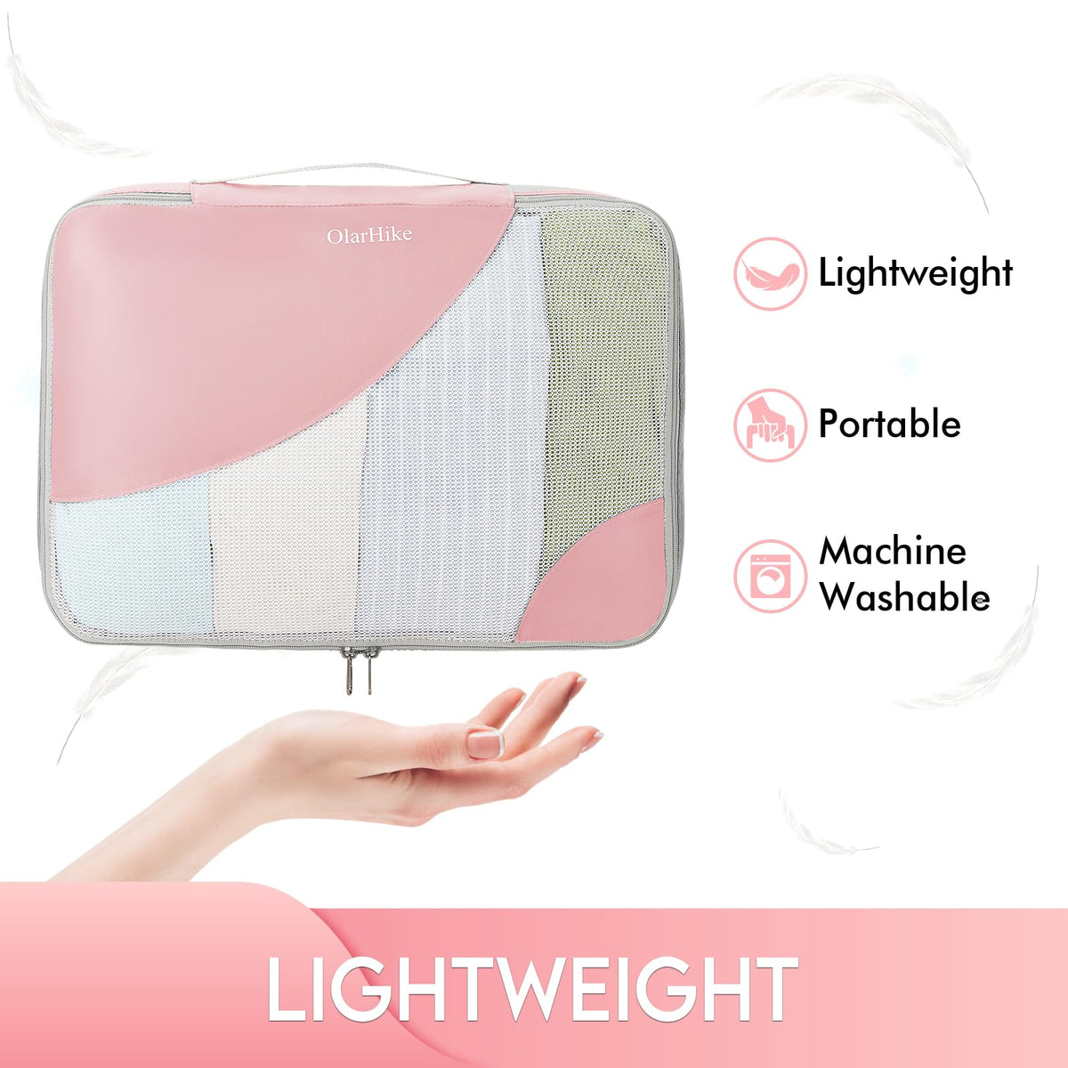 OlarHike Packing Cubes | Set Of 6 | Pink - aborderproducts