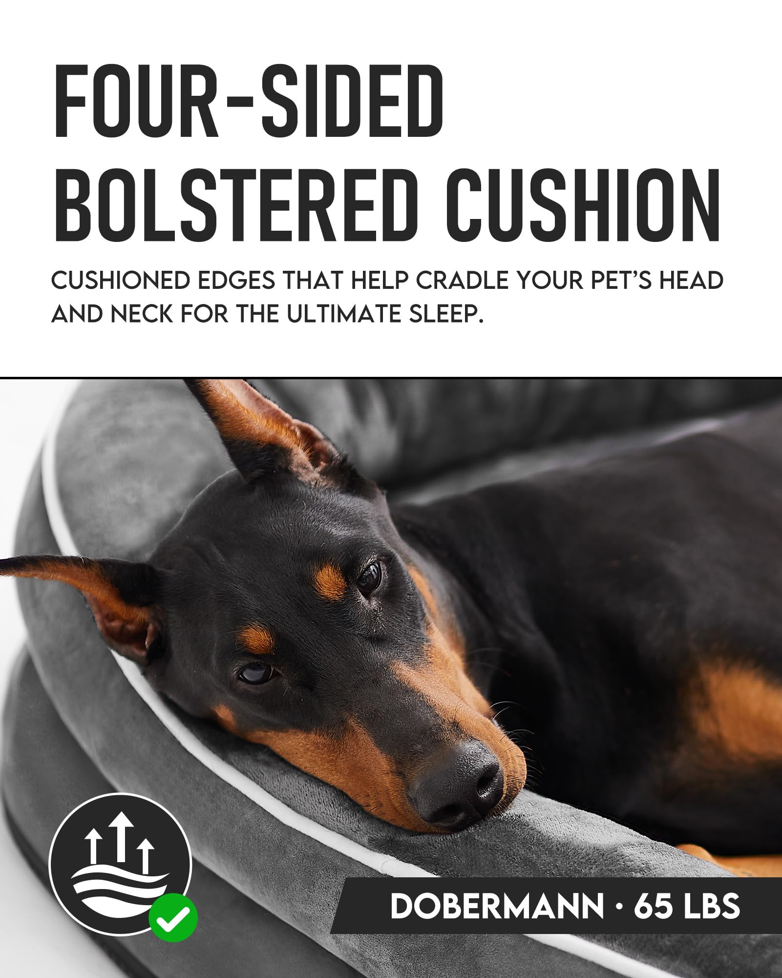 OhGeni | Orthopedic Dog Couch Bed| XXX-Large (53 x 42 x 9 Inch)|Gray - aborderproducts