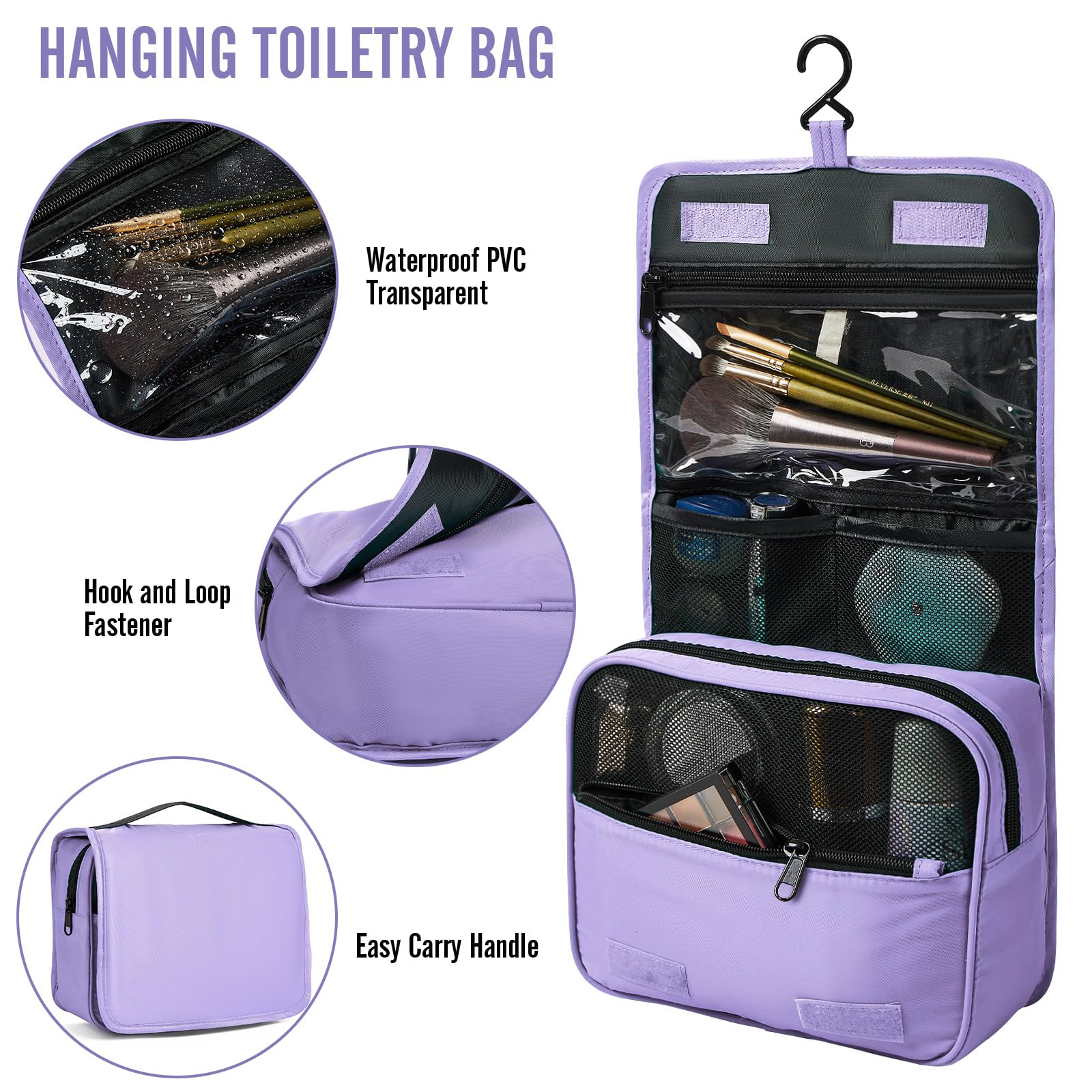 Veken 8 Piece Set Travel Packing Cubes | Light Purple - aborderproducts