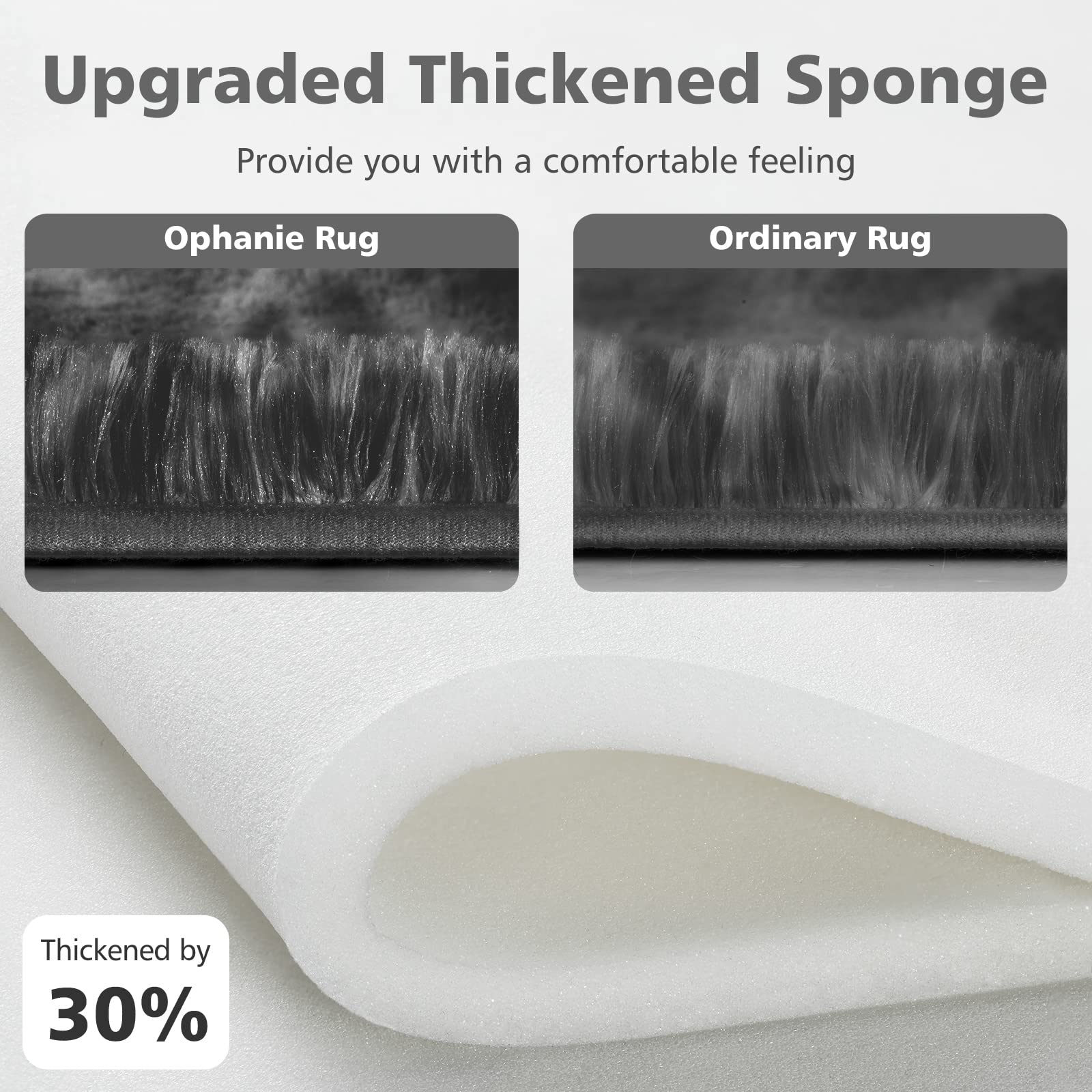 Ophanie Upgrade Fluffy Shaggy Soft Area Rug | Tie Dyed Grey & White 8x10 - aborderproducts