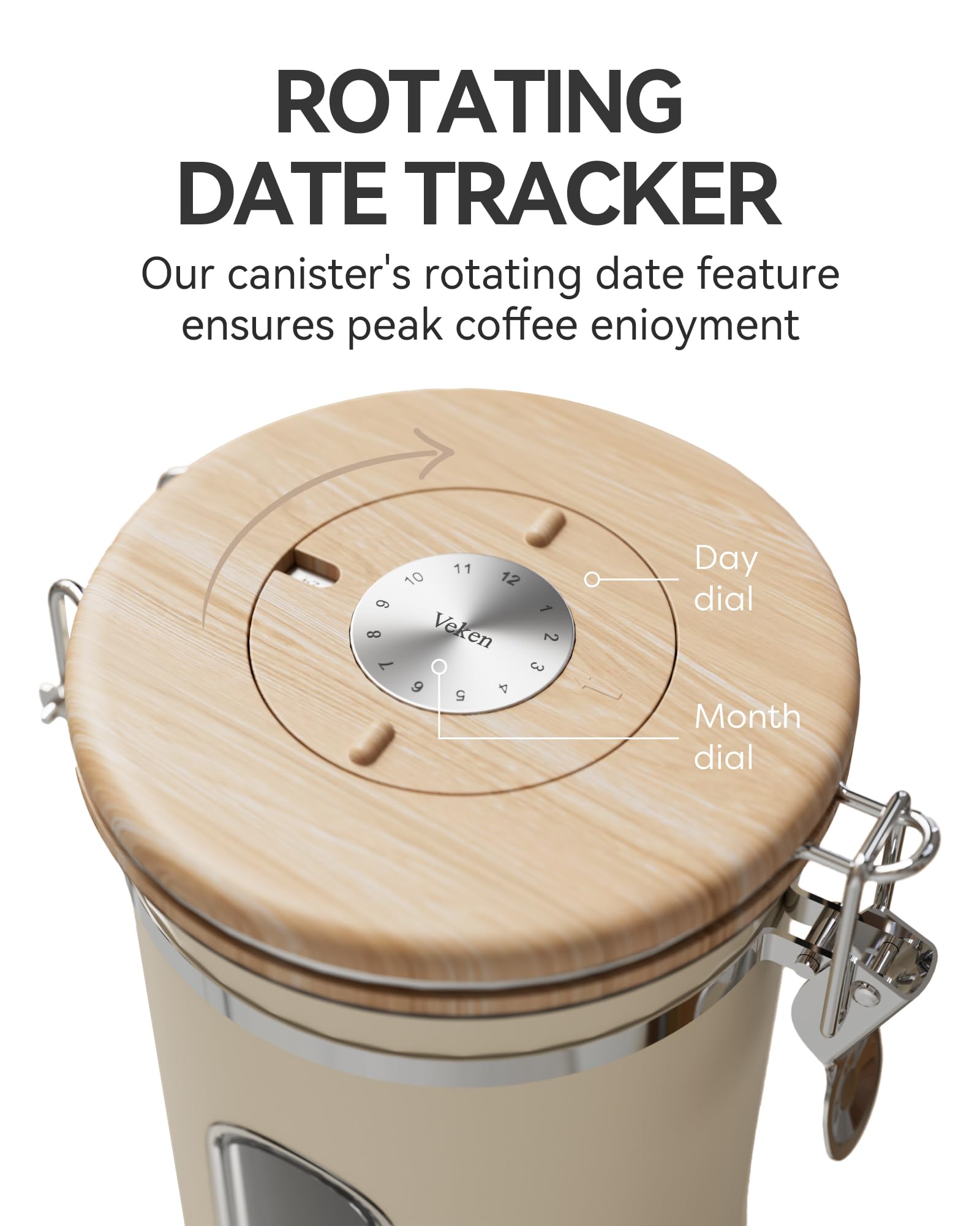 Veken Coffee Canister | 22oz | Cream - aborderproducts