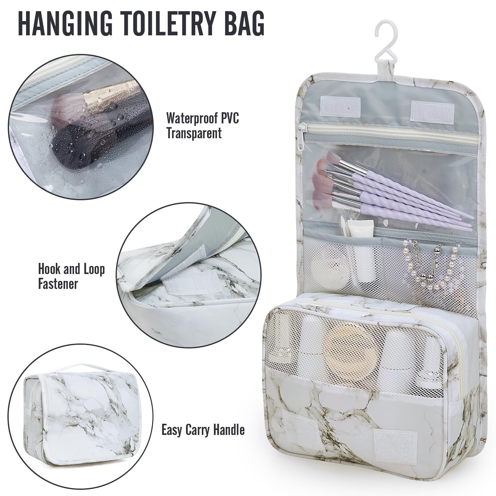 Veken 10 Set Packing Cube White Marble - aborderproducts