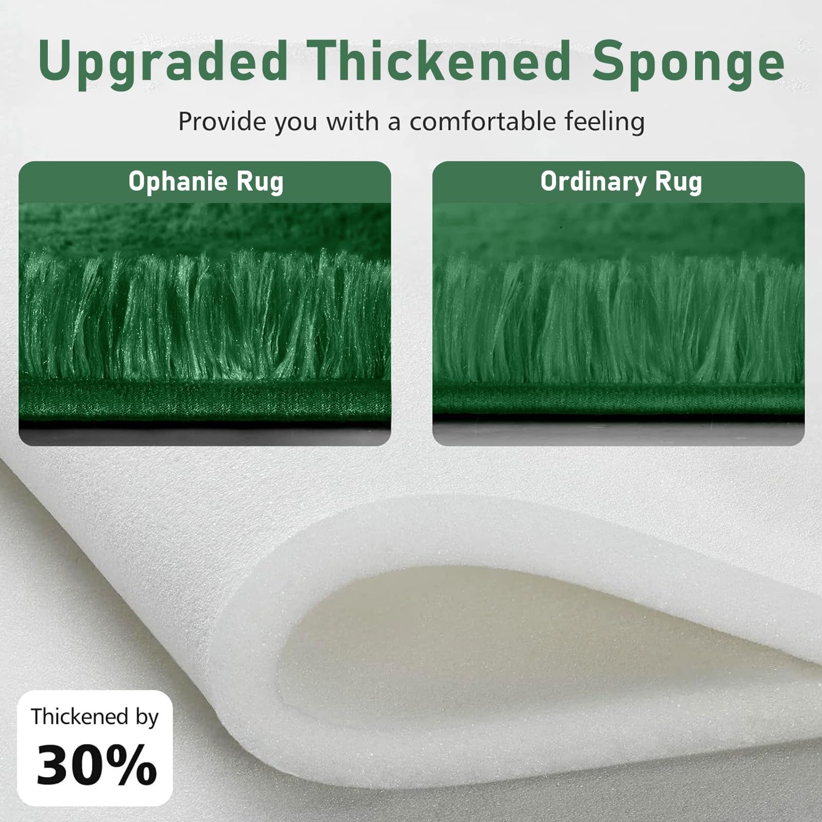 Ophanie Upgrade Fluffy Shaggy Soft Area Rug | Green 4x6 - aborderproducts