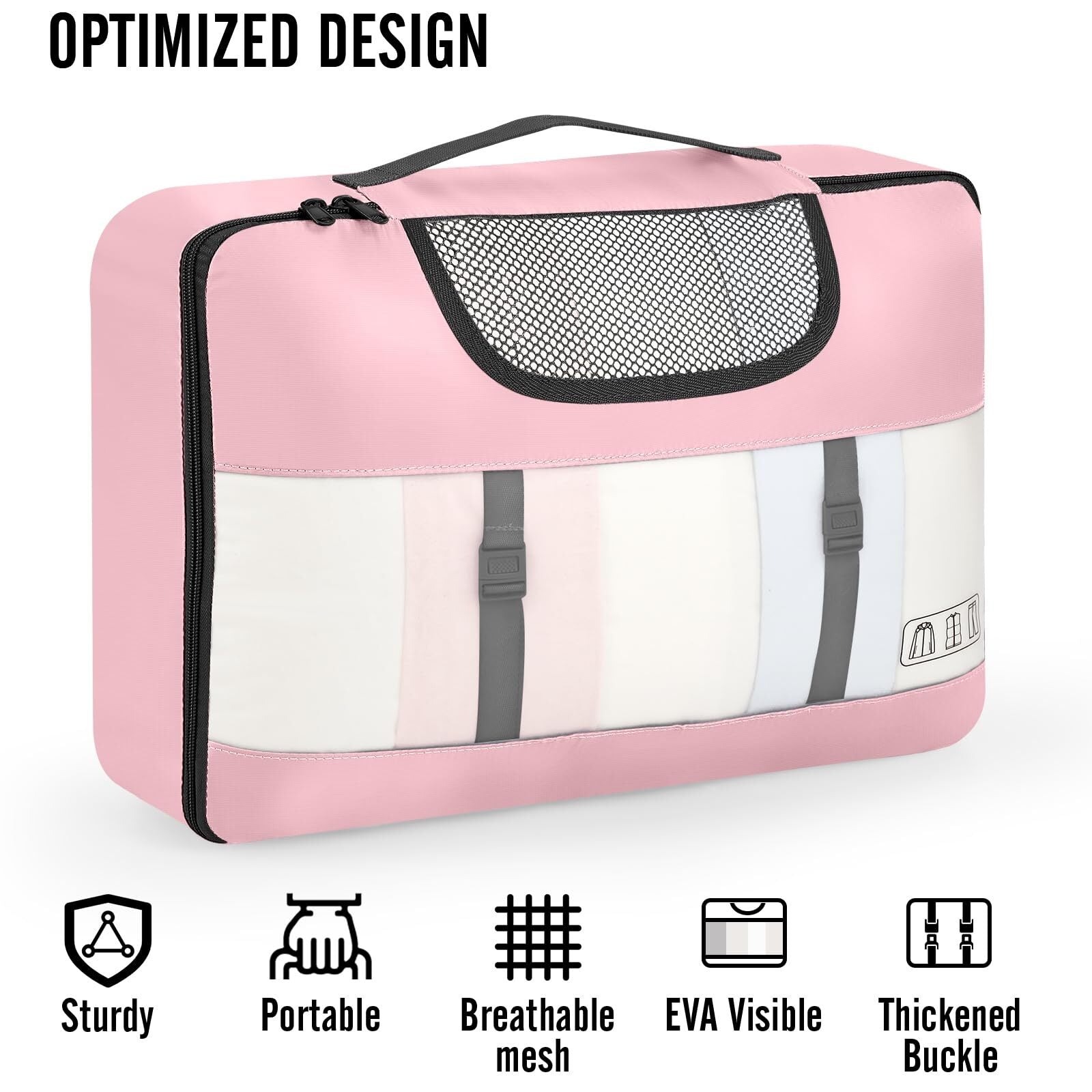 Veken 10 Set Packing Cube Dusty Pink - aborderproducts
