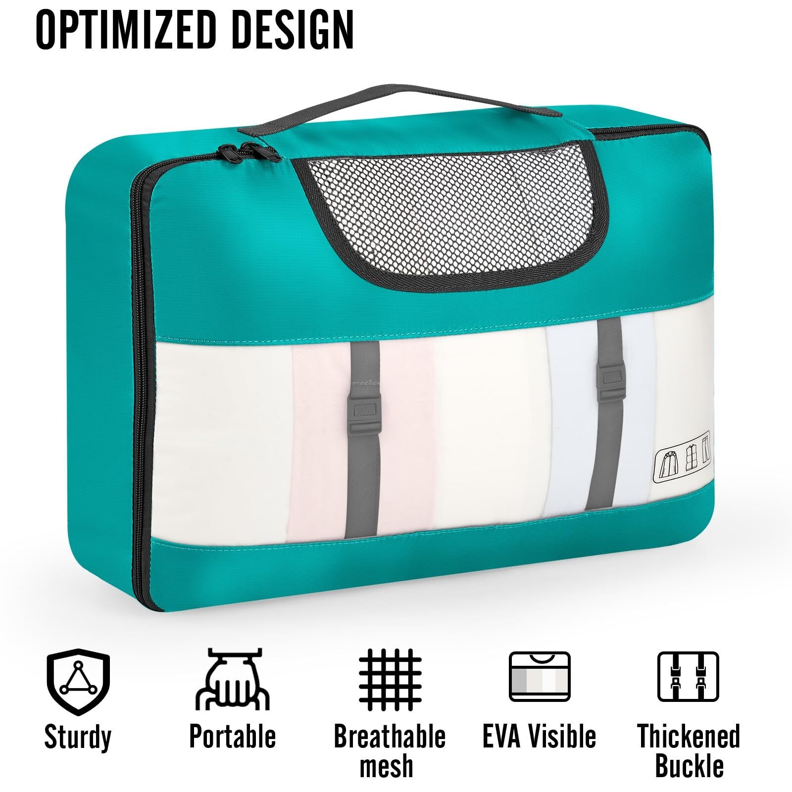 Veken 10 Set Packing Cube Teal - aborderproducts