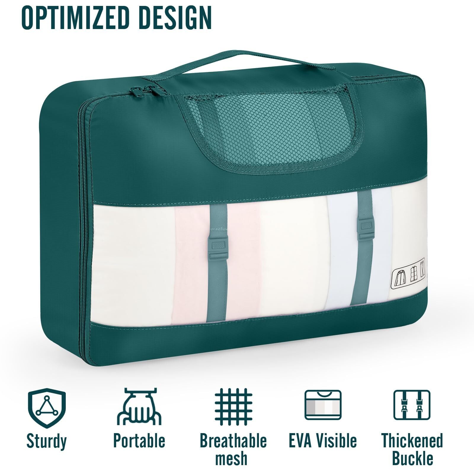 Veken 10 Set Packing Cube Indigo Teal - aborderproducts
