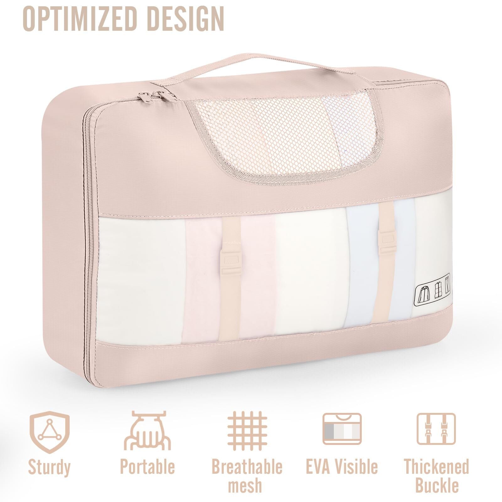 Veken 10 Set Packing Cube Cream - aborderproducts