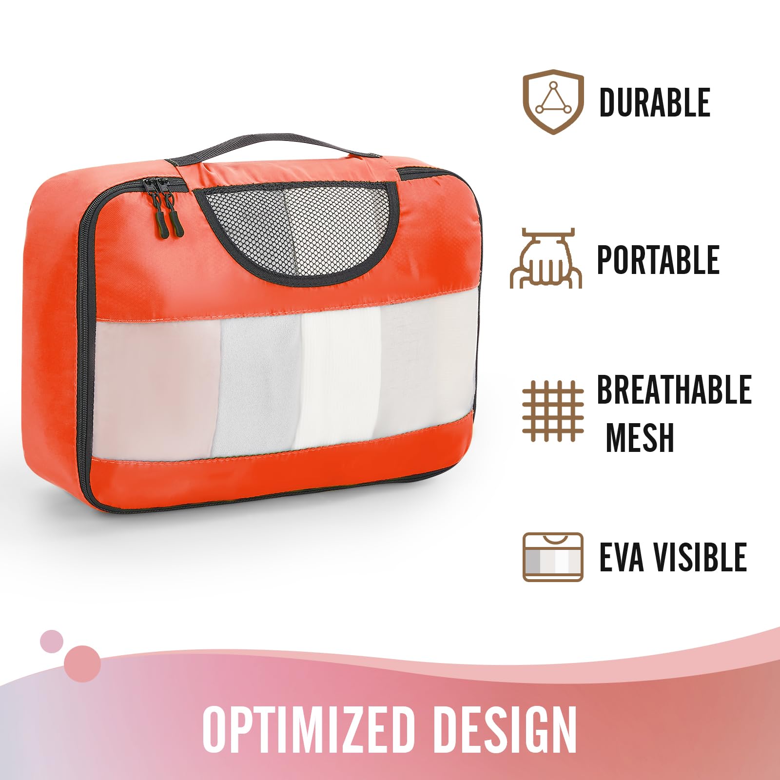 Veken Packing Cubes | 6 Set | Orange - aborderproducts
