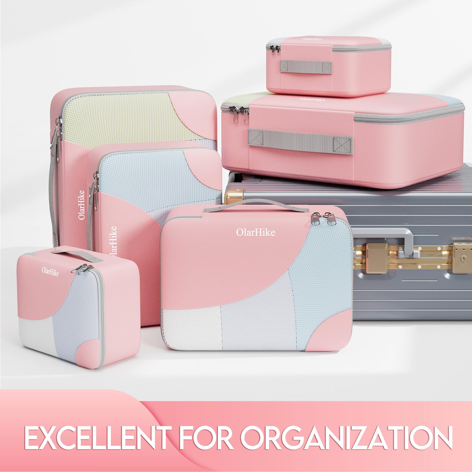 OlarHike Packing Cubes | Set Of 6 | Pink - aborderproducts