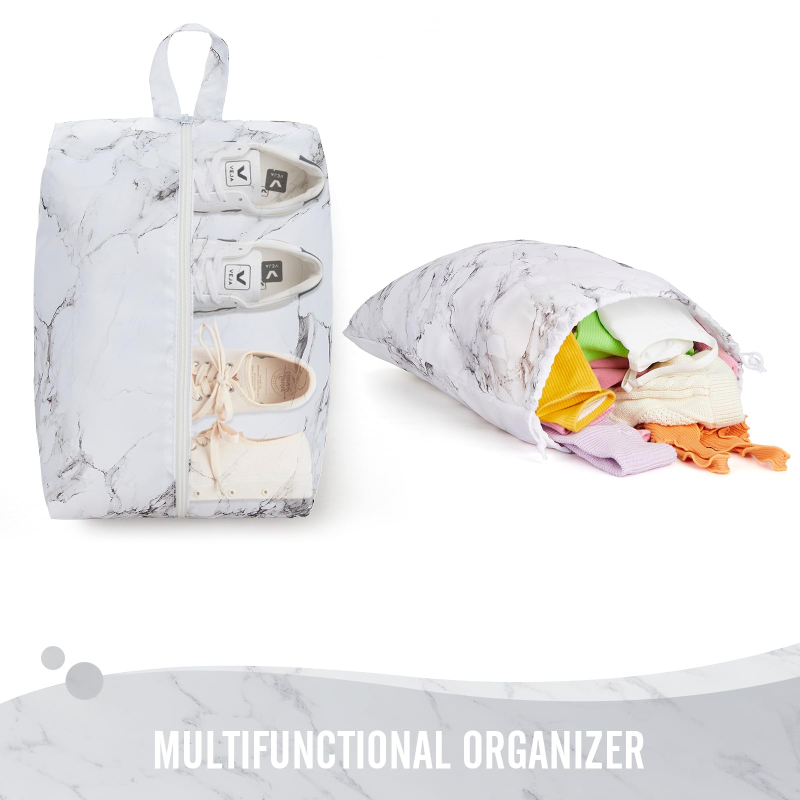Veken Packing Cubes | 6 Set | White Marble - aborderproducts