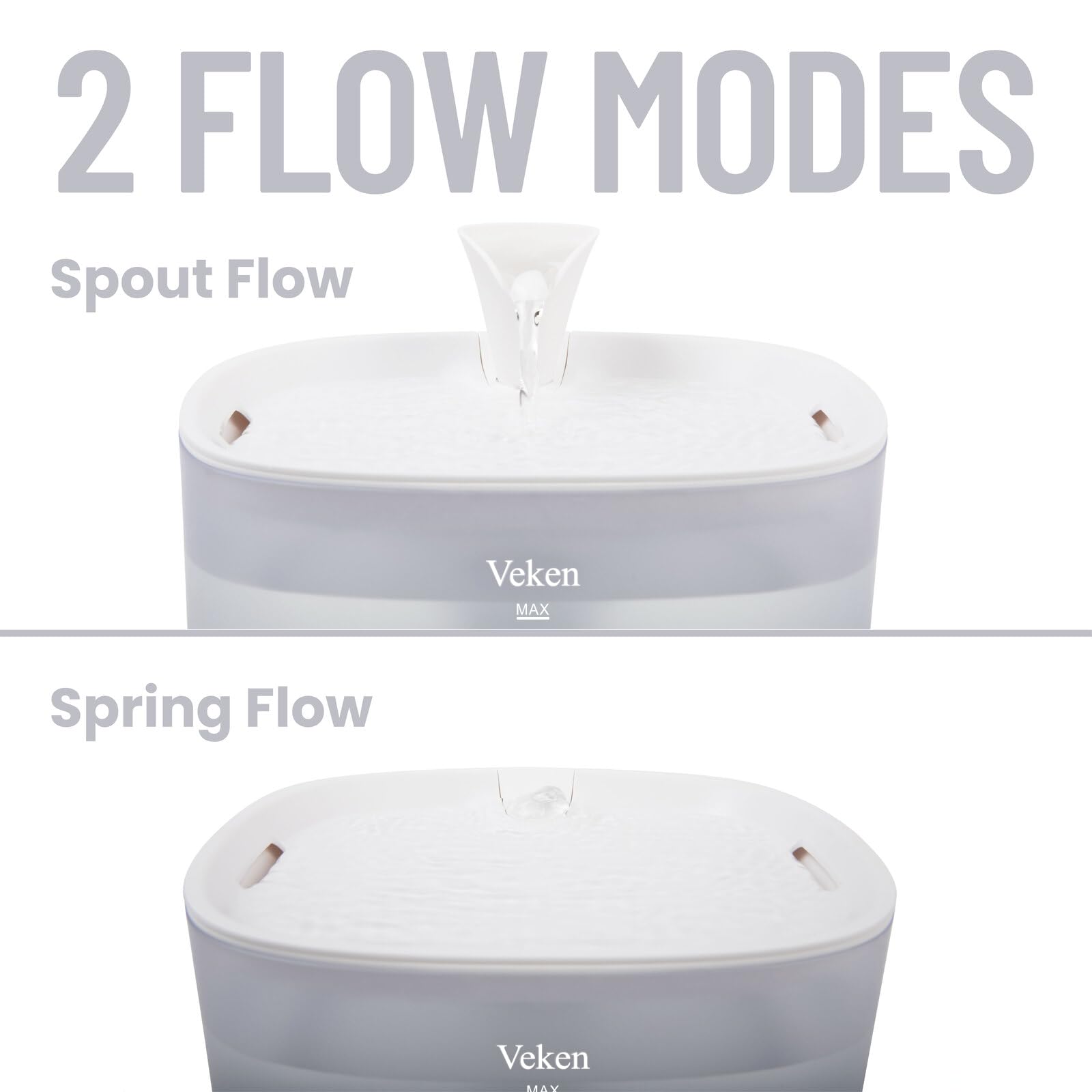 Veken Pet Fountain With Detachable Water Tank | 84oz/2.5L | White - aborderproducts