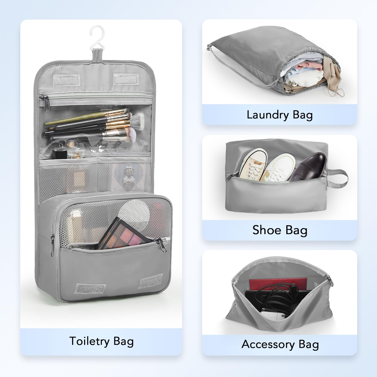OlarHike | Compression Packing Cubes | 10 Set | Grey - aborderproducts