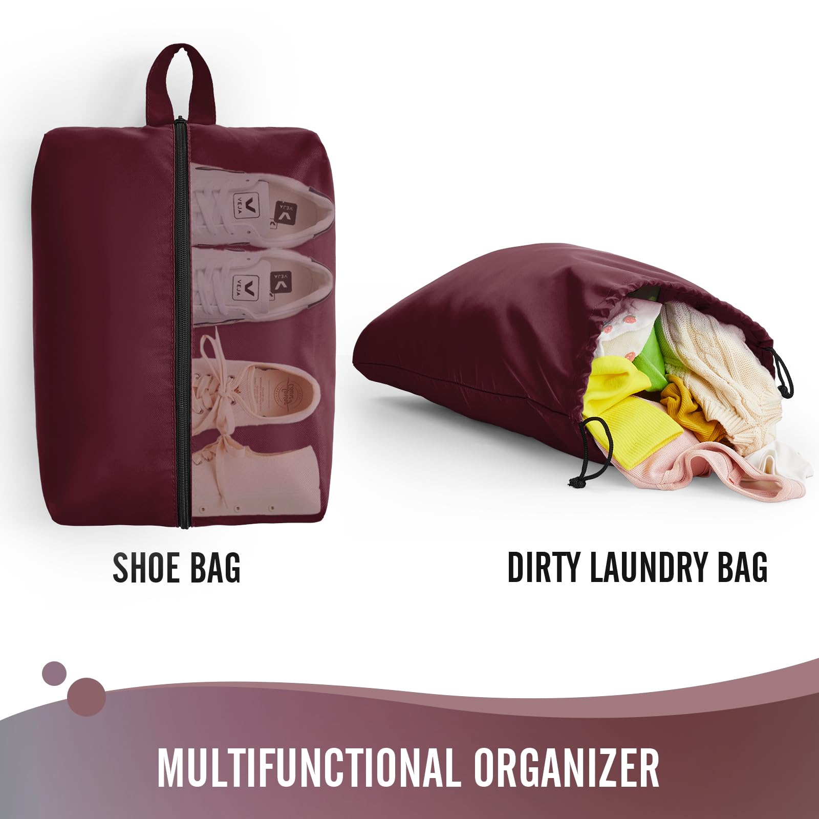 Veken Packing Cubes | 6 Set | Wine Red - aborderproducts