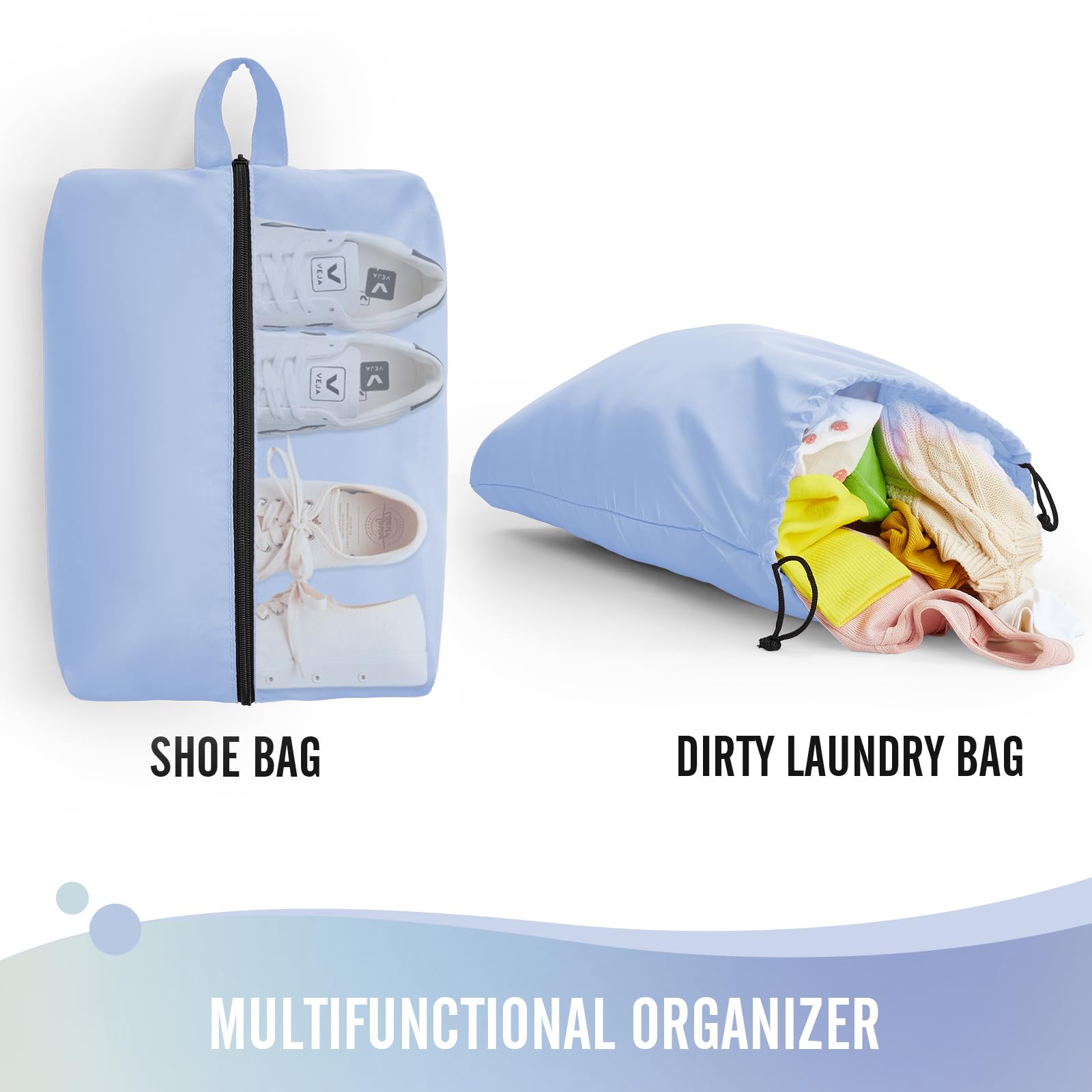 Veken 6 Piece Set Travel Packing Cubes | Light Blue - aborderproducts