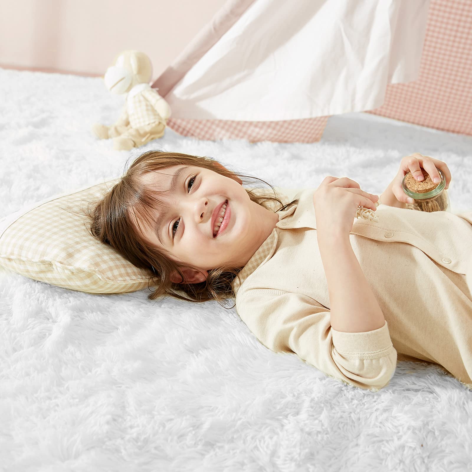 Ophanie Upgrade Fluffy Shaggy Soft Area Rug | White 4x6 - aborderproducts