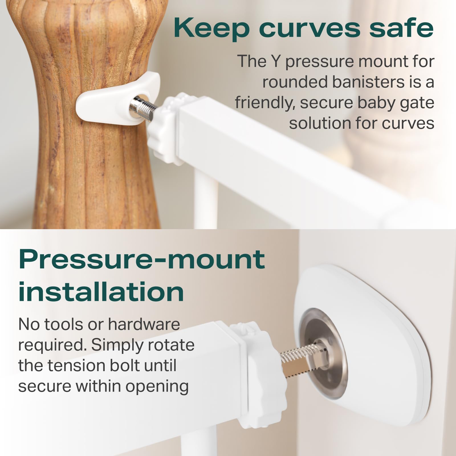 CUMBOR | SAFETY GATE | 29.7-46"W x 30.5"H | White - aborderproducts