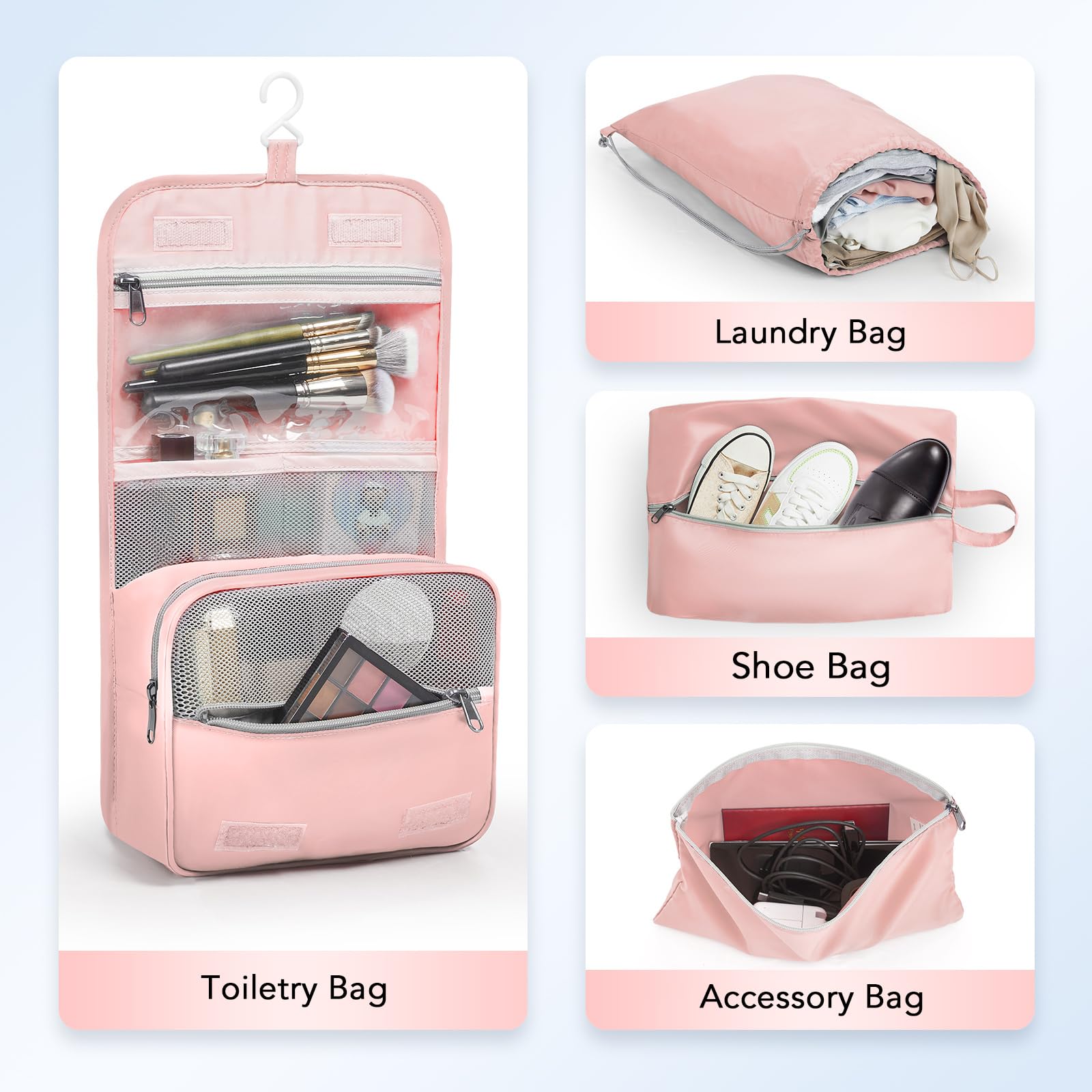 OlarHike | Compression Packing Cubes | 10 Set | Pink - aborderproducts