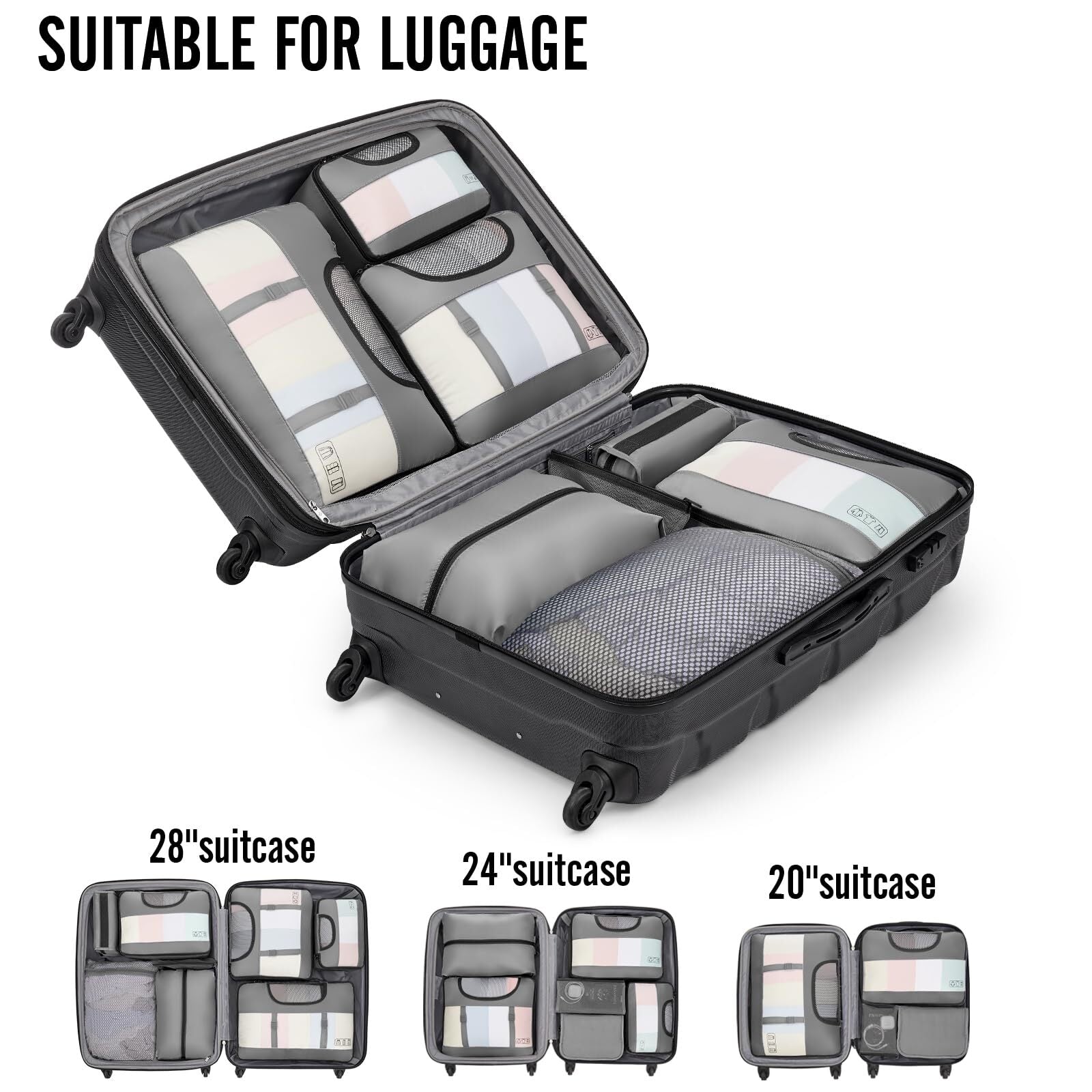 Veken 10 Set Packing Cube Dove Grey - aborderproducts