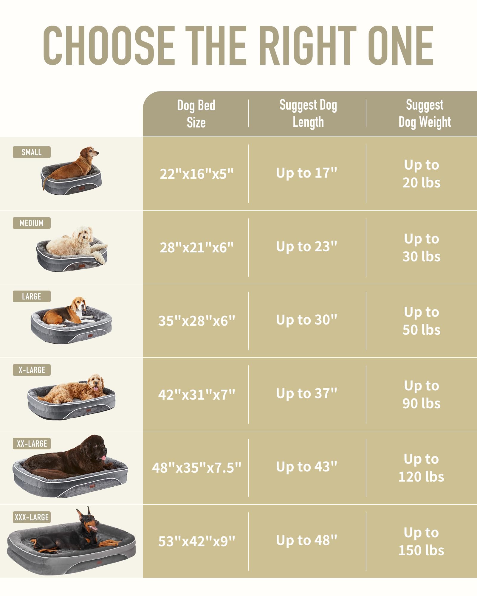 OhGeni | Orthopedic Dog Couch Bed | Large (35 x 28 x 6 Inch)|Beige - aborderproducts