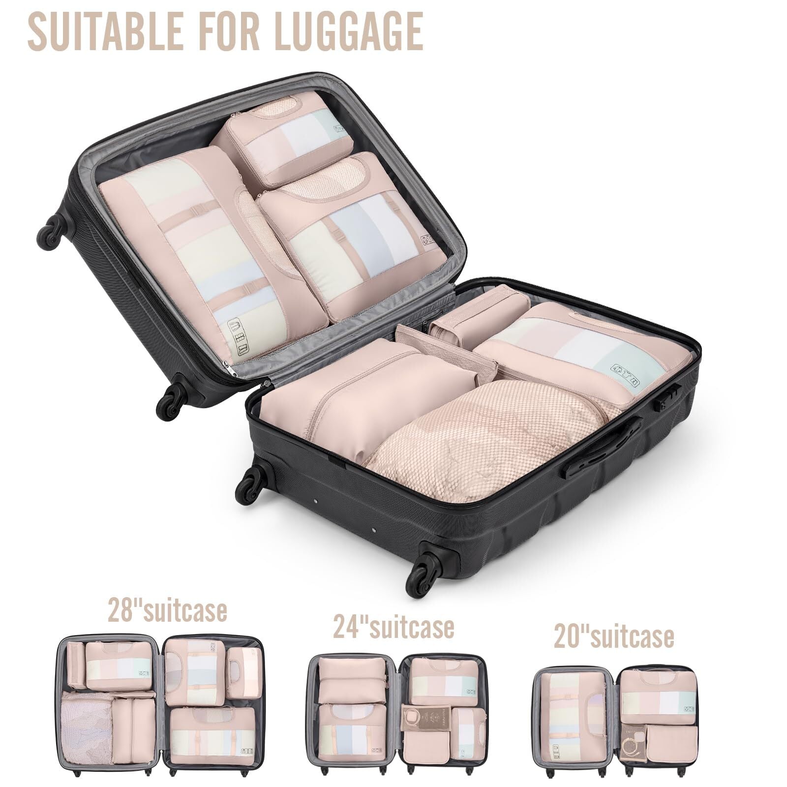 Veken 10 Set Packing Cube Cream - aborderproducts