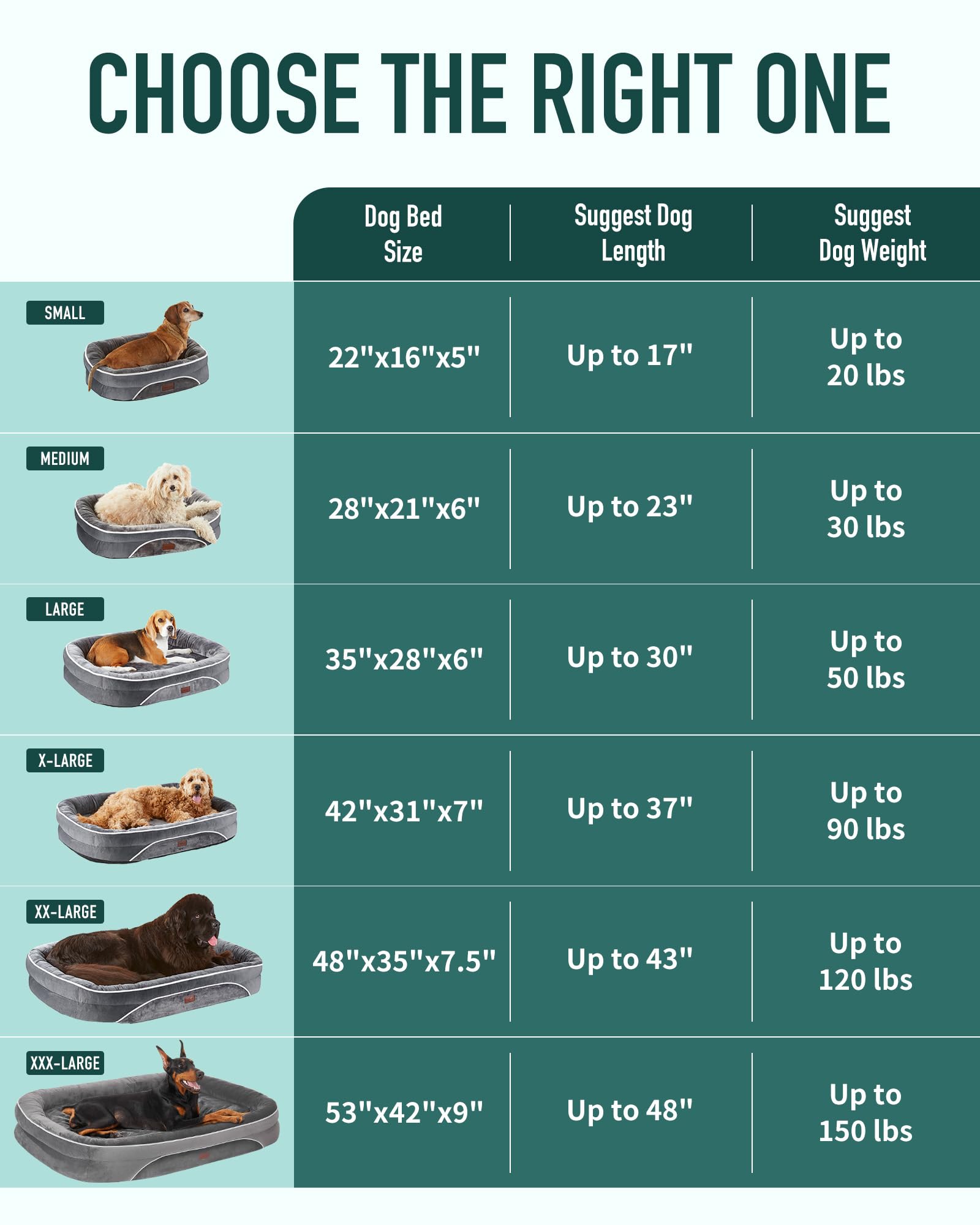 OhGeni | Orthopedic Dog Couch Bed | Large (35 x 28 x 6 Inch)| Dark Green - aborderproducts