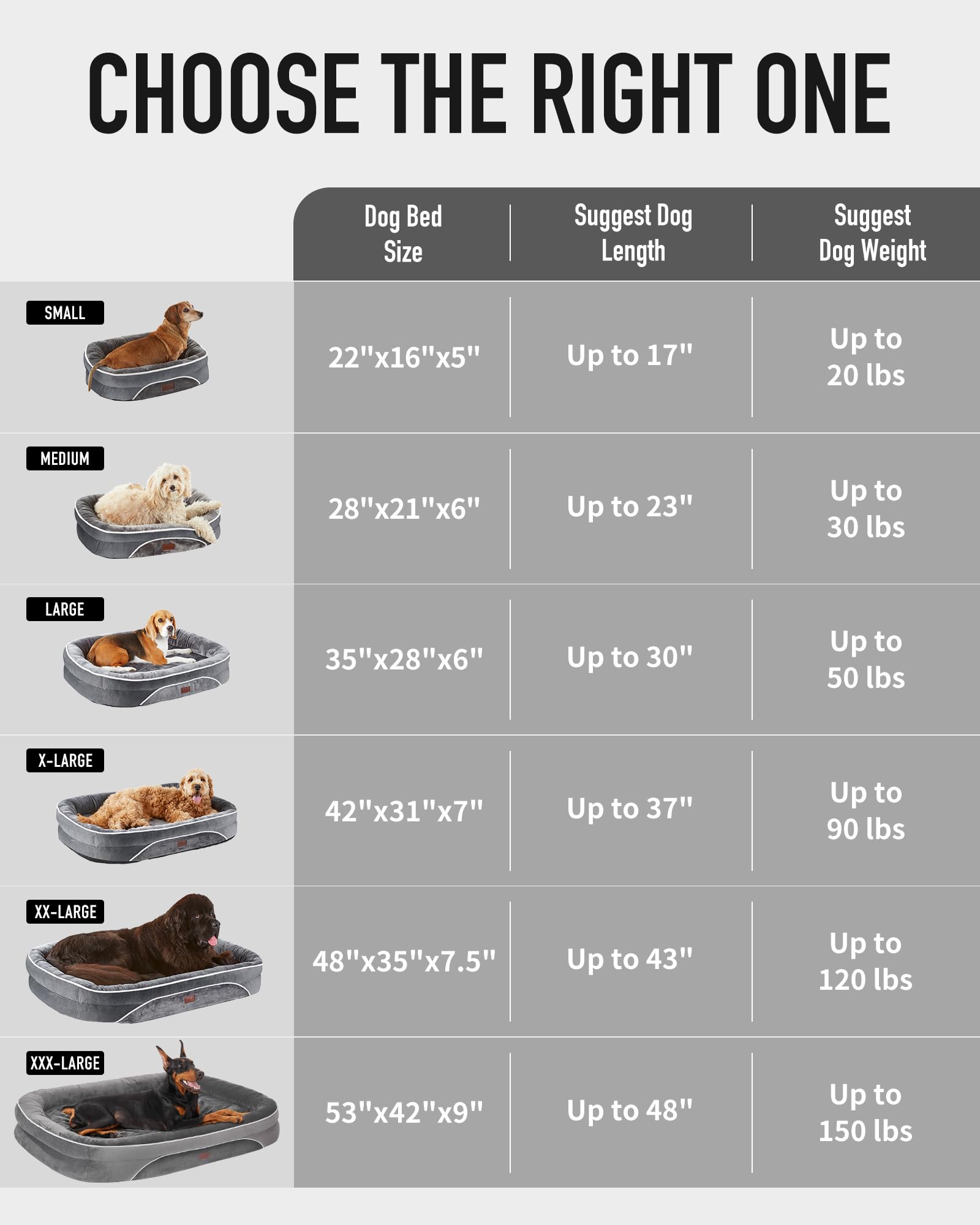 OhGeni | Orthopedic Dog Couch Bed| XXX-Large (53 x 42 x 9 Inch)|Gray - aborderproducts