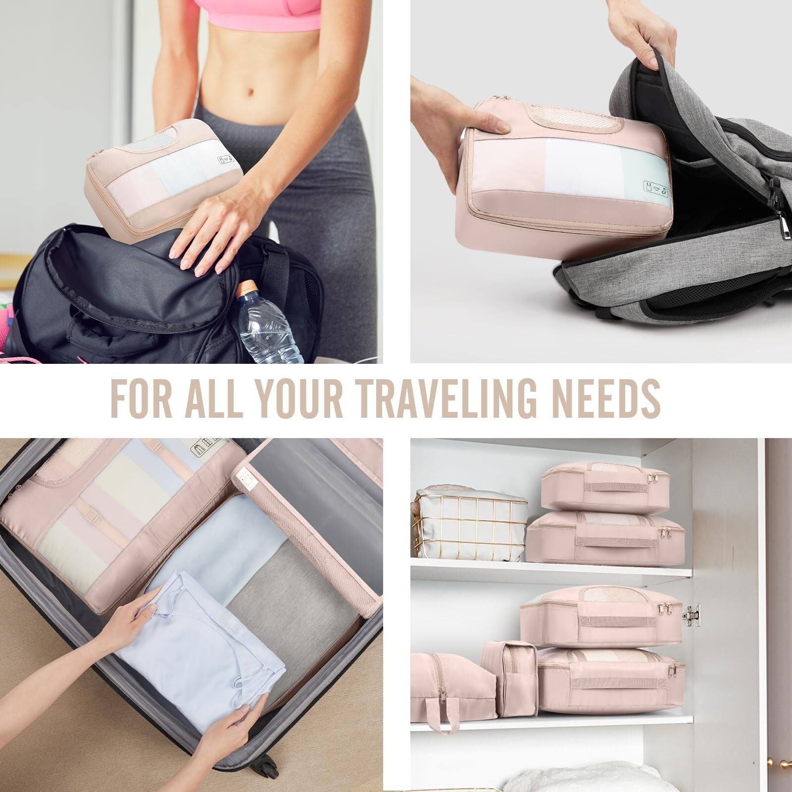 Veken 10 Set Packing Cube Cream - aborderproducts