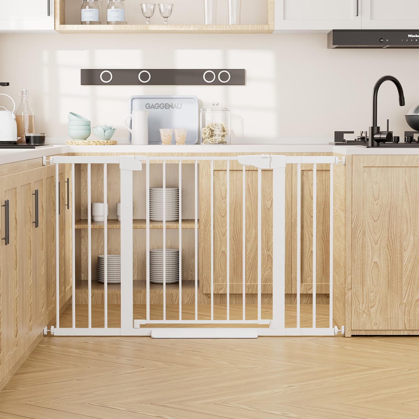 Cumbor | 29.7"-51.5" x 30.5" | Baby Gate Extra Wide | White - aborderproducts