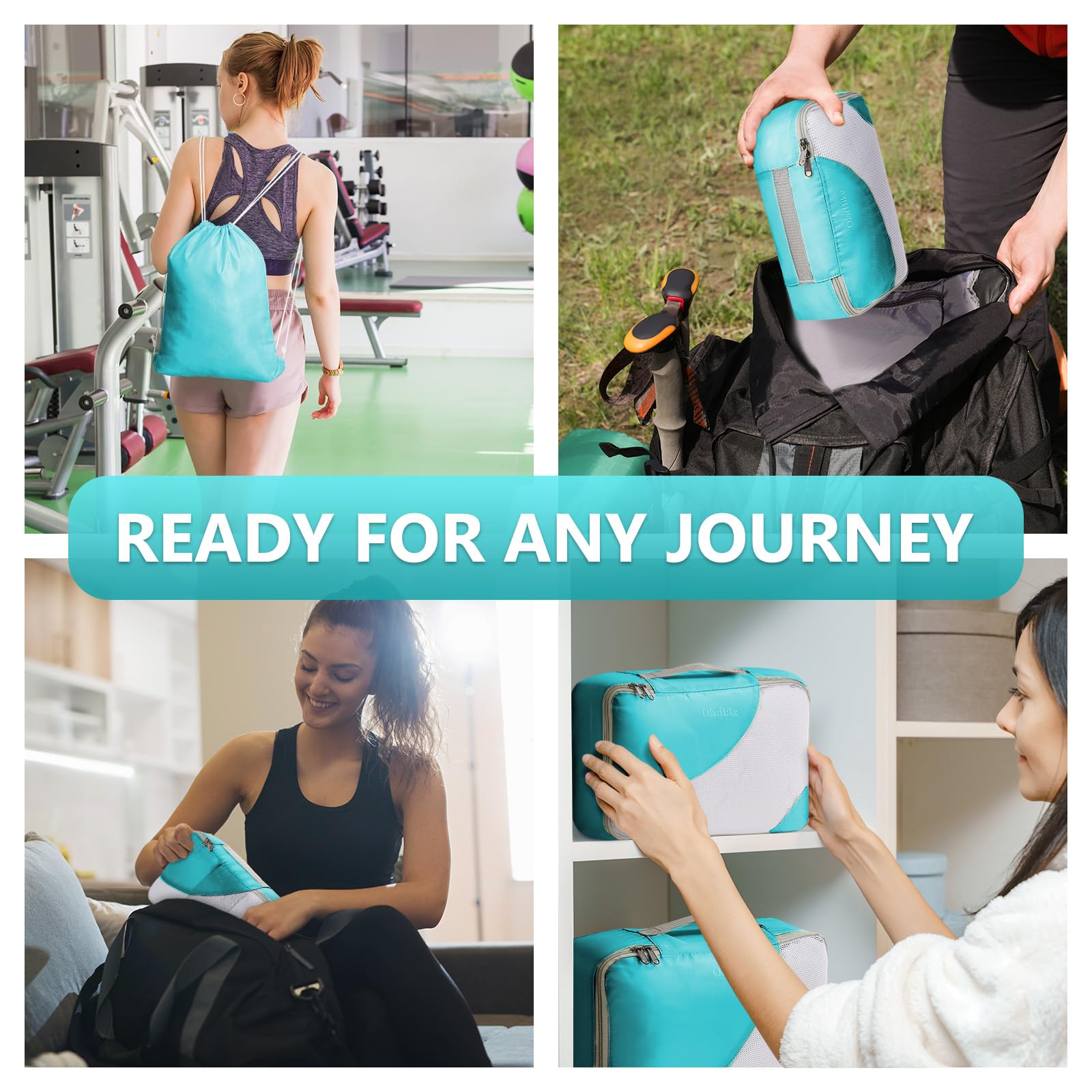 OlarHike | Packing Cubes | 8 Sets | Turquoise - aborderproducts
