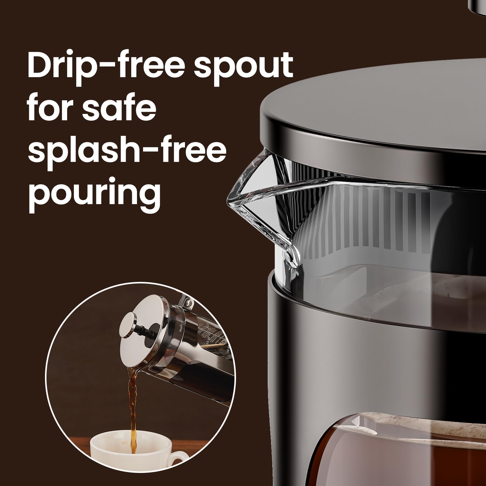BAYKA French Press | 21 oz | Dark Pewter - aborderproducts