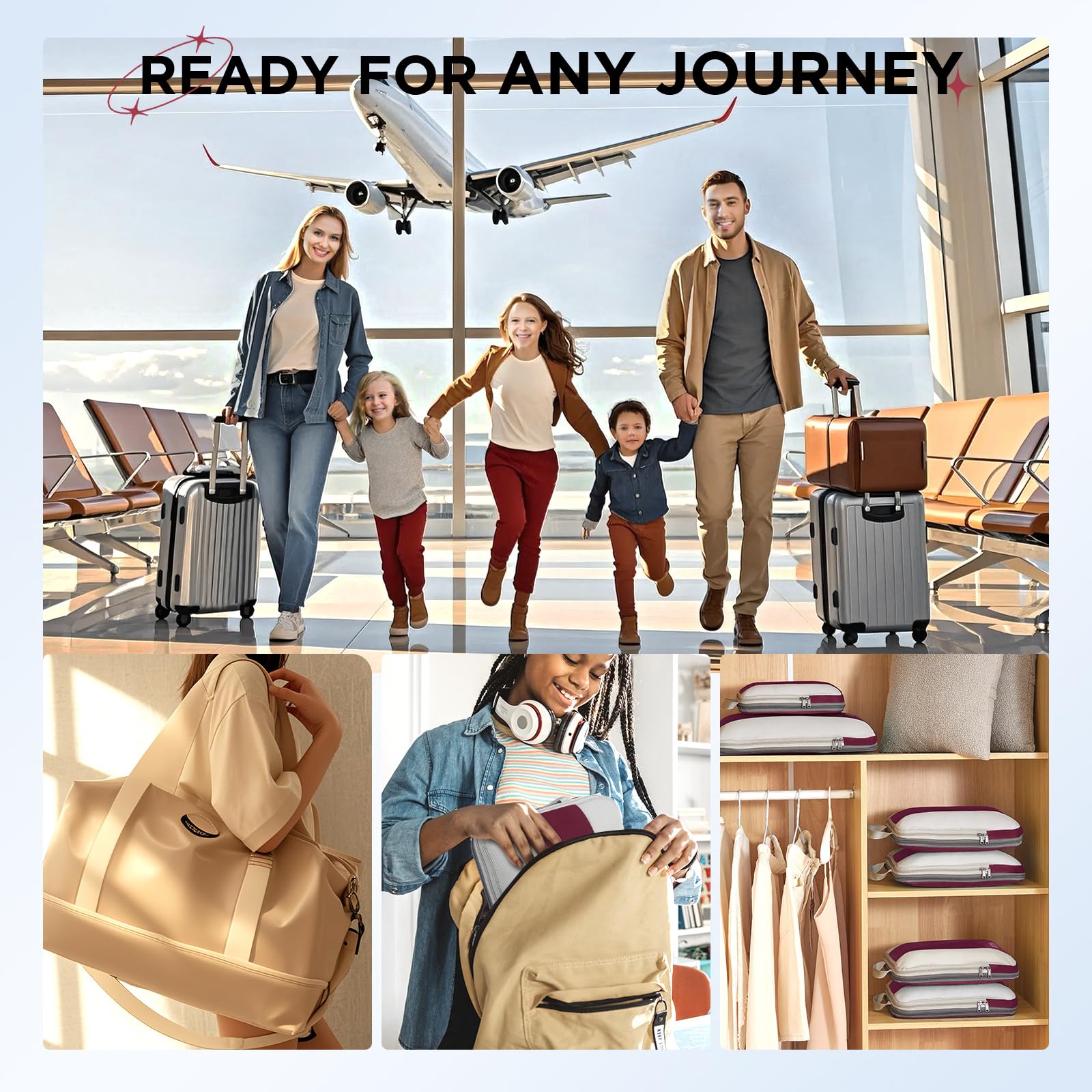 OlarHike | Compression Packing Cubes | 8 Sets | Burgundy - aborderproducts