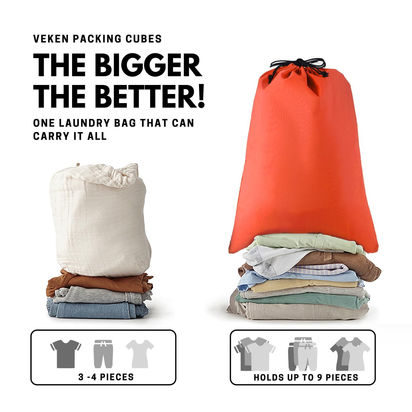 Veken Packing Cubes | 6 Set | Orange - aborderproducts