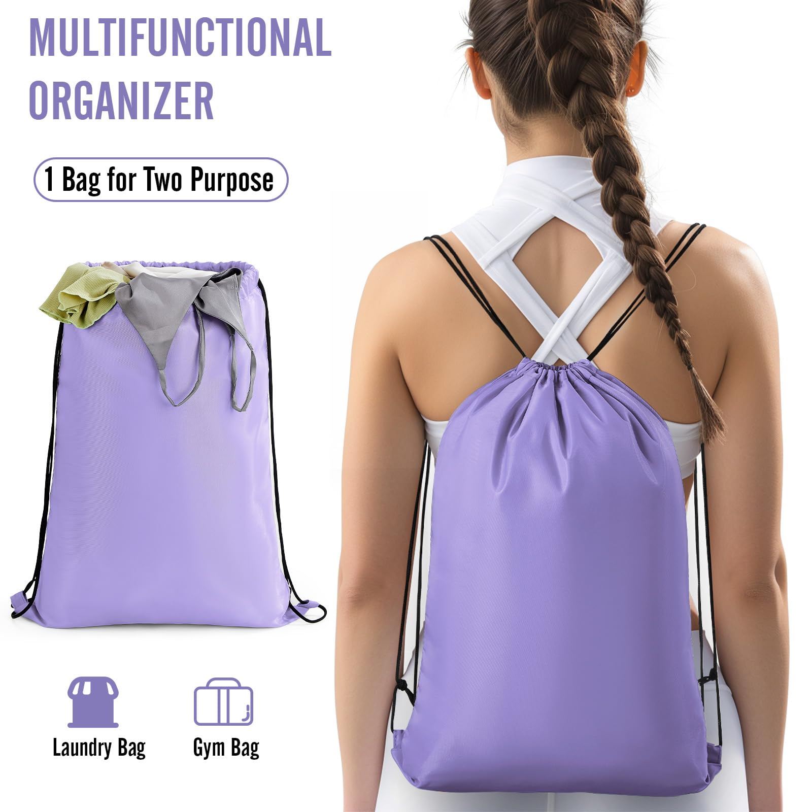 Veken 8 Piece Set Travel Packing Cubes | Light Purple - aborderproducts