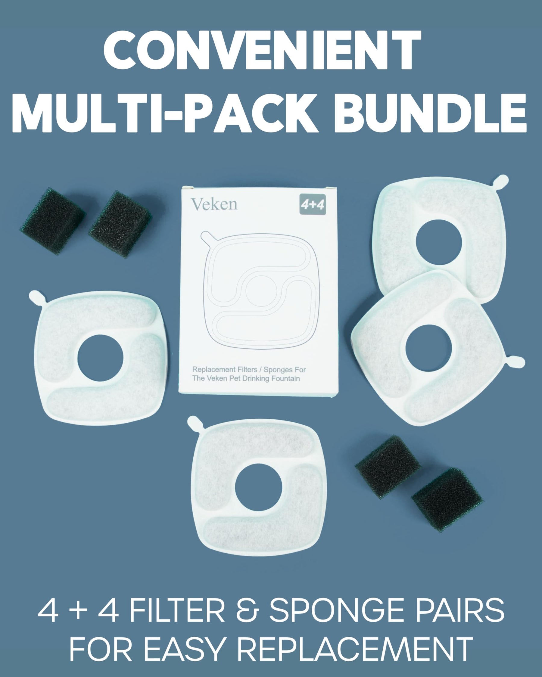 Veken Pet Fountain Filters | 4 Pack - aborderproducts