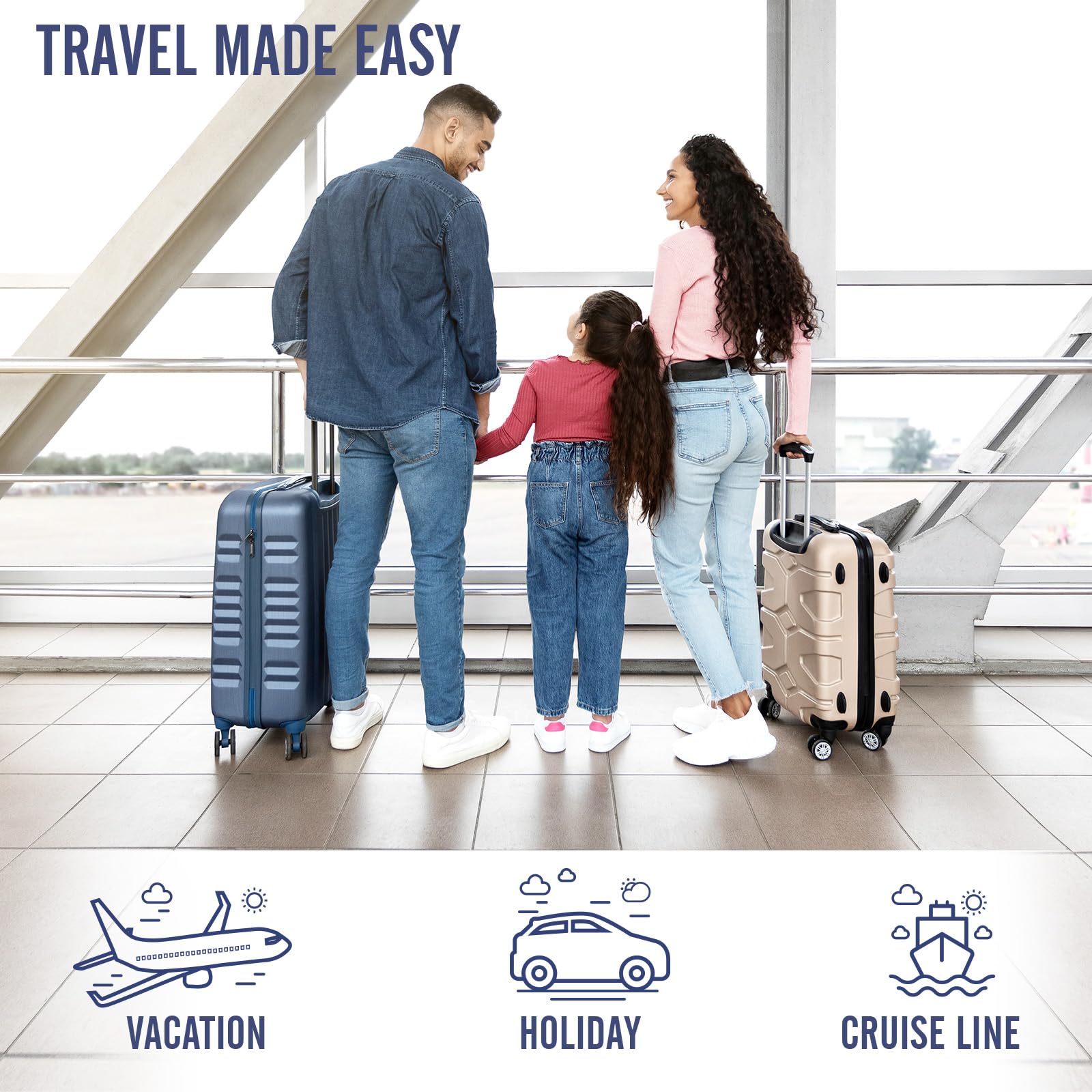 Veken 8 Piece Set Travel Packing Cubes | Blue Floral - aborderproducts