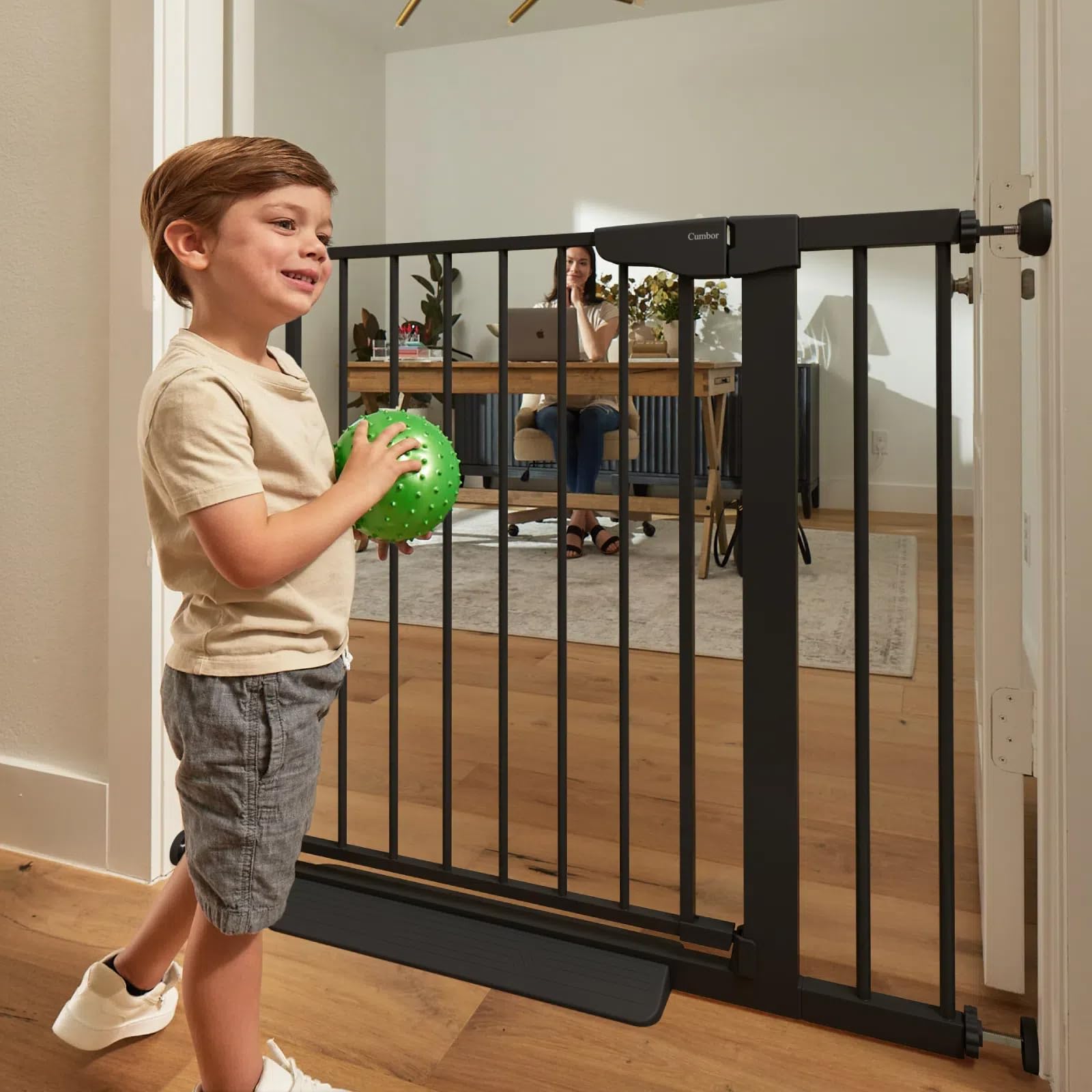 CUMBOR | SAFETY GATE | 29.7-40.6"W x 36"H | Black - aborderproducts
