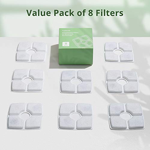 Veken 8 Pack Replacement Filters for Automatic Pet Fountain Cat Water Fountain Dog Water Dispenser - aborderproducts