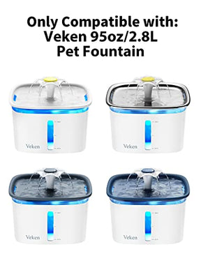 Veken 4 Pack Replacement Filters & 4 Pack Replacement Pre-Filter Sponges for 95oz/2.8L Automatic Pet Fountain Cat Water Fountain Dog Water Dispenser - aborderproducts