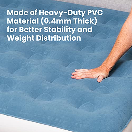 InnoTruth Camping Queen Air Mattress Bed, Single High Inflatable Airbed for Guests, Raised Elevated Blow Up Mattresses with Rechargeable Electric Pump, Portable and Foldable Bed for Home Travel - aborderproducts