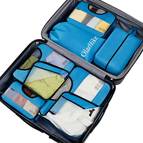 Packing Cubes, 6 Set Travel Bags, 4 Sizes, Blue, OlarHike
