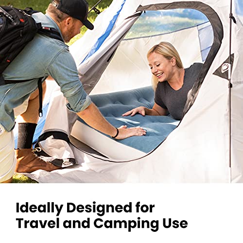 InnoTruth Camping Queen Air Mattress Bed, Single High Inflatable Airbed for Guests, Raised Elevated Blow Up Mattresses with Rechargeable Electric Pump, Portable and Foldable Bed for Home Travel - aborderproducts
