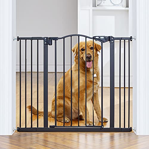 InnoTruth Wide Baby Gate for Dogs, Auto Close Pet Gate 29” to 39.6” Width with 30” Height, Tall Safety Coverage for Stairs, Hallways, Bedrooms, Wall Pressure Mount, Black - aborderproducts