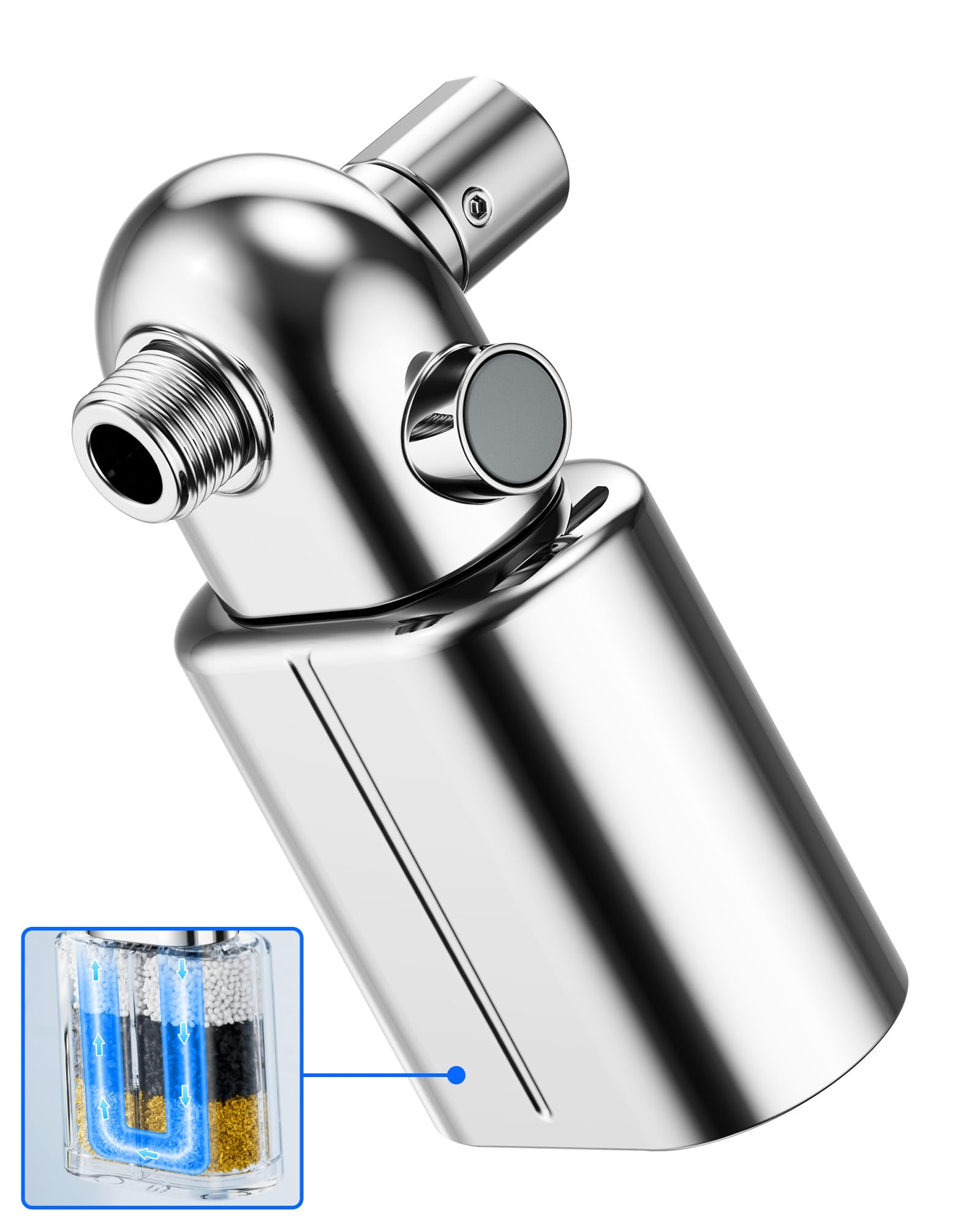 U-channel shower filter cartridge