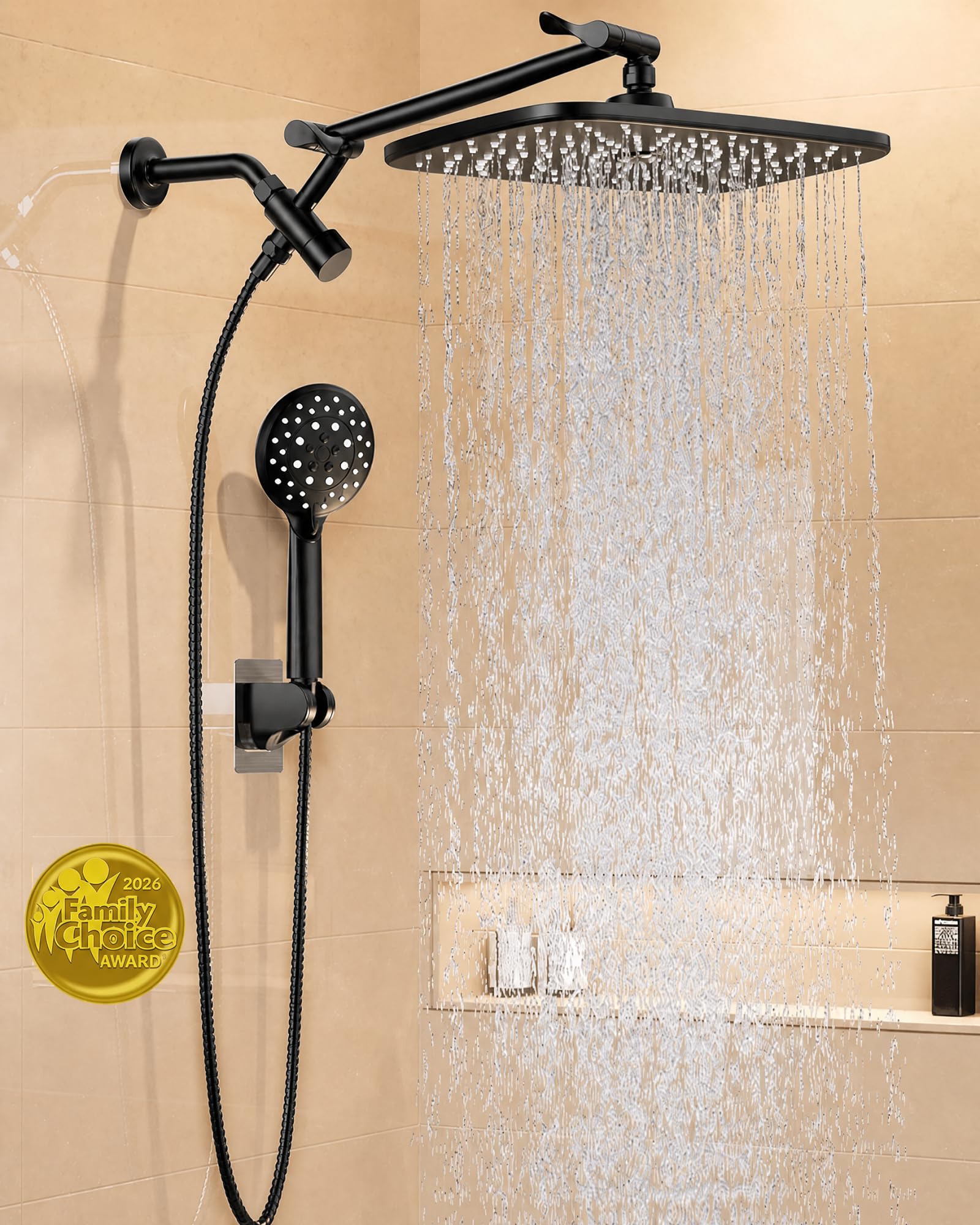 Handheld shower head with metal core fittings