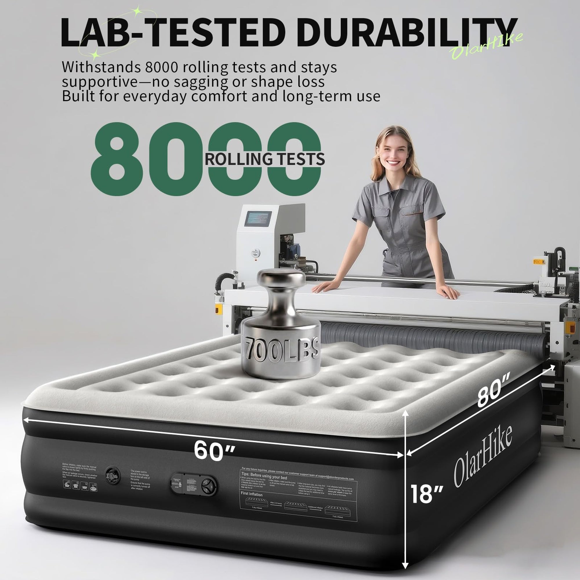 Queen size inflatable air mattress with built in pump