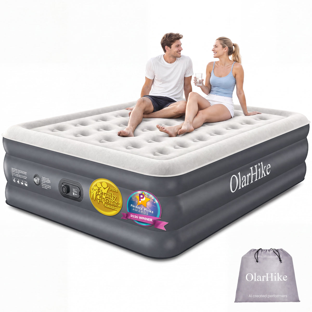OlarHike Air Mattress Queen Built-in Pump, 20" H Inflatable Mattress,700LBS-1