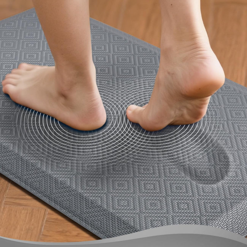 Ophanie 20x39 Kitchen Mat 3/4 Inch Thick Anti Fatigue Cushioned Floor Rug Waterproof Non Slip Standing Mat Grey-zoom-