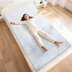OhGeni 3 Inch Cooling Twin Size Gel Memory Foam Mattress Toppers Pad, Soft Washable Bed Cover with Anti-Slip Base & Zipper, Fits 6"-19" Mattresses with Straps，Extra Comfort & Back-Friendly for Kids - aborderproducts