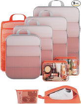 Veken 9 Set Compression Packing Cubes(Orange) - aborderproducts
